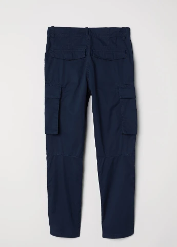 Темно-синие кэжуал летние брюки H&M