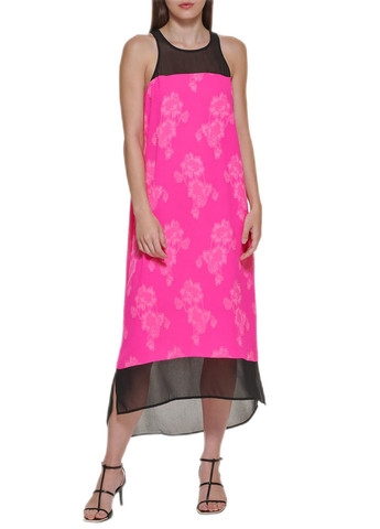 Розовое кэжуал платье а-силуэт DKNY