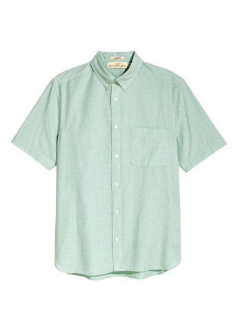Светло-зеленая рубашка однотонная H&M