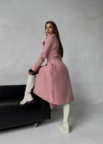 Темно-розовое демисезонное Пальто демисезонное женское кашемировое popluzhnaya