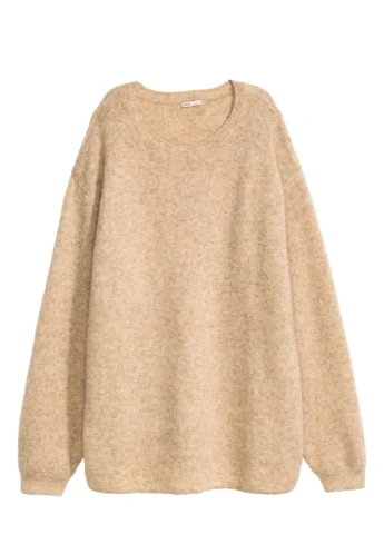 Бежевий зимовий джемпер оверсайз джемпер H&M