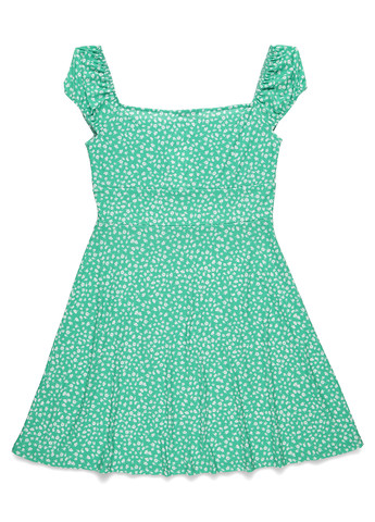 Салатова кежуал сукня кльош MINT&BERRY з квітковим принтом