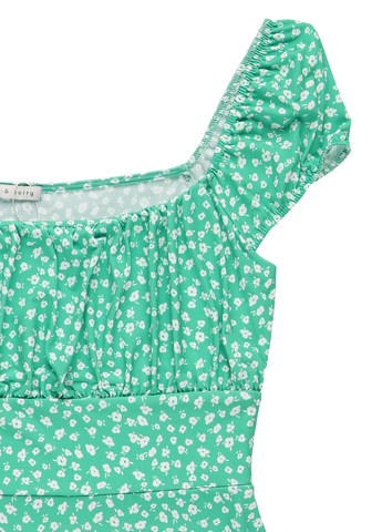 Салатова кежуал сукня кльош MINT&BERRY з квітковим принтом