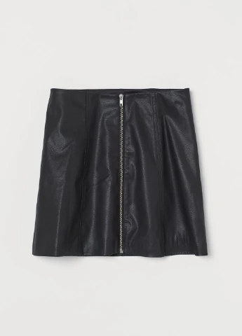 Черная кэжуал однотонная юбка H&M