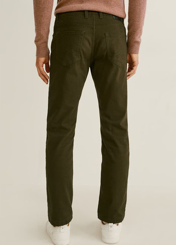 Хаки кэжуал демисезонные прямые брюки C&A