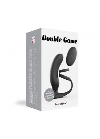 Вибромассажер простаты Double Game с двойным эрекционным кольцом и пультом ДУ Love To Love (255073517)