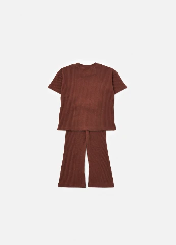 Коричневый летний костюм (футболка, брюки) Missguided