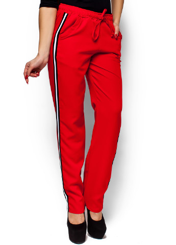 Красные кэжуал демисезонные зауженные брюки Karree