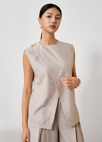 Бежевая блуза SHEIN