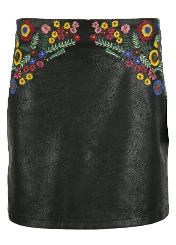 Черная кэжуал цветочной расцветки юбка Zara мини