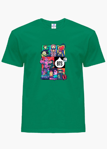 Зеленая демисезонная футболка детская бтс (bts)(9224-1078) MobiPrint