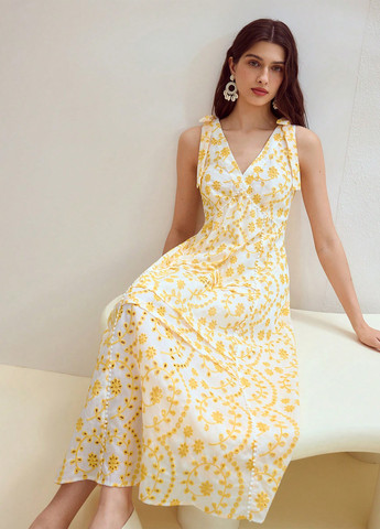 Білий кежуал сукня а-силует SHEIN з квітковим принтом