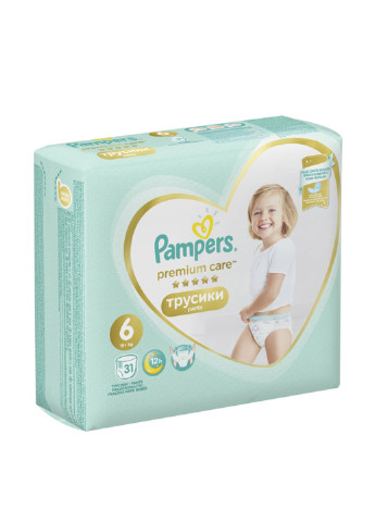 Підгузки-трусики Premium Care Pants Extra large 6 (15+ кг), (31 шт.) Pampers (130948192)