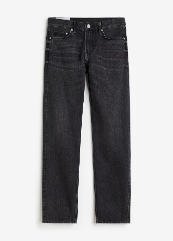 Черные демисезонные прямые джинсы H&M