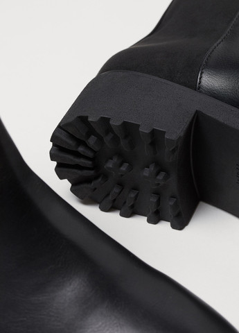 Осенние ботинки H&M без декора из искусственной кожи