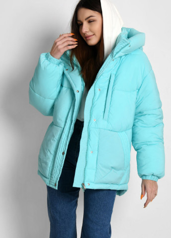 Голубая зимняя зимняя женская куртка оверсайз X-Woyz