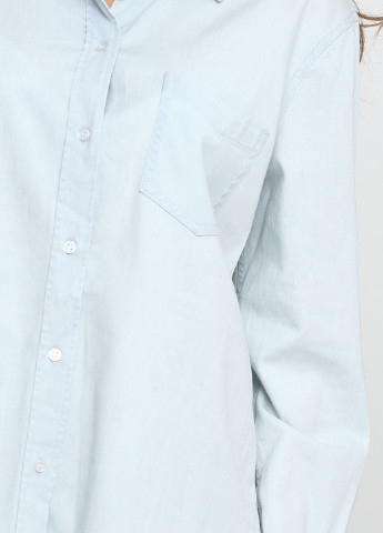 Голубой джинсовая рубашка однотонная Pieszak с длинным рукавом