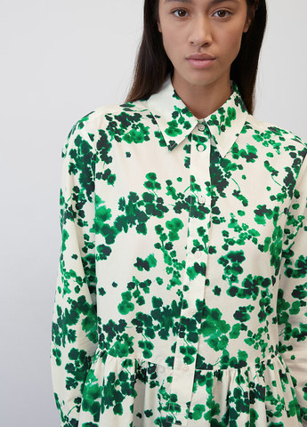 Зеленое кэжуал платье рубашка Marc O'Polo с цветочным принтом