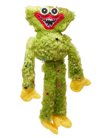 М'яка іграшка обіймашка Хагі Ваги салатова з блискітками та зірочками 40 см з липучками на лапках Huggу-Wuggу Unbranded (256507911)