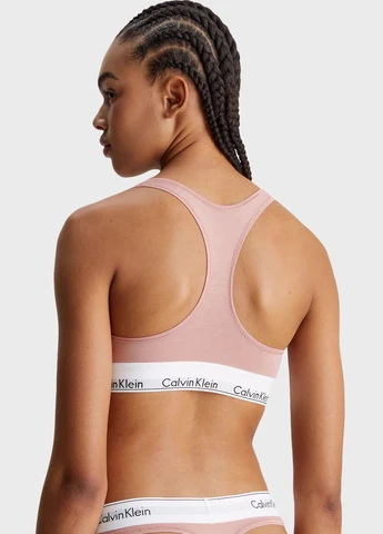Рожевий топ бюстгальтер Calvin Klein без кісточок бавовна