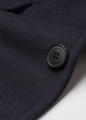 Темно-синє демісезонне Пальто однобортне H&M