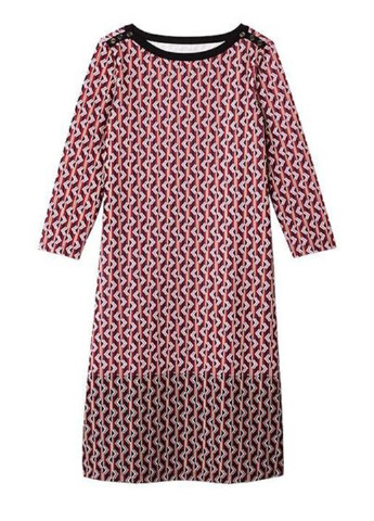 Бордова кежуал сукня Signature Collection з геометричним візерунком