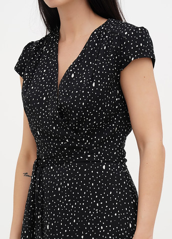 Черное кэжуал платье клеш Vicolo в горошек