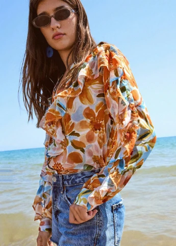 Помаранчева блуза SHEIN
