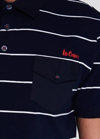 Темно-синяя футболка-поло для мужчин Lee Cooper в полоску