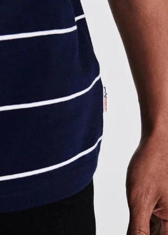 Темно-синяя футболка-поло для мужчин Lee Cooper в полоску