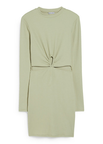 Оливкова кежуал сукня C&A однотонна