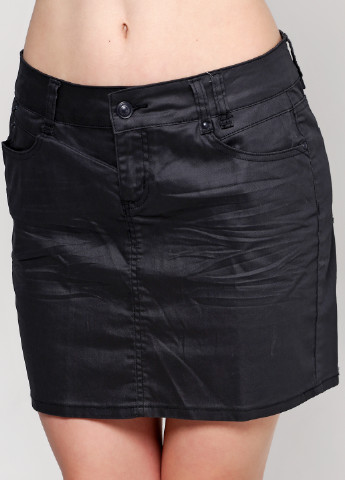 Черная джинсовая однотонная юбка Cache Cache