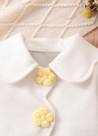 Белое Кэжуал полупальто однобортное SHEIN однотонное