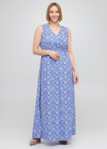 Світло-синя кежуал плаття, сукня кльош Esmara з орнаментом