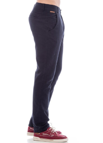 Темно-синие кэжуал демисезонные со средней талией брюки Time Out