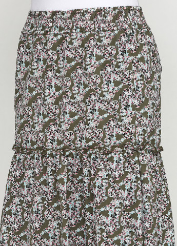 Оливковая (хаки) кэжуал цветочной расцветки юбка Dept