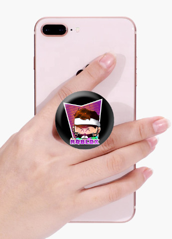Попсокет (Popsockets) тримач для смартфону Роблокс (Roblox) (8754-1221) Чорний MobiPrint (216748234)