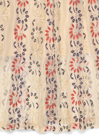 Бежевое праздничный платье колокол Lost Ink с орнаментом