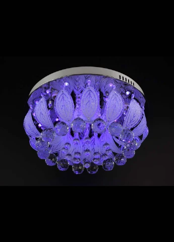 Люстра стельова з кольоровою LED підсвічуванням з пультом 2166/400 Хром 22х40х40 см. Handmade (234539857)