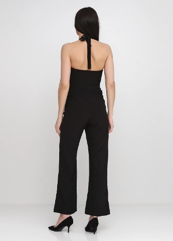 Комбинезон H&M комбинезон-брюки однотонный чёрный кэжуал полиэстер