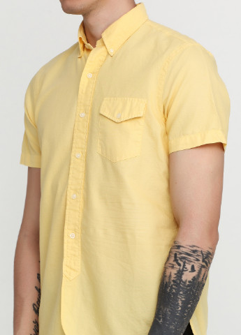 Желтая кэжуал рубашка однотонная Ralph Lauren с коротким рукавом