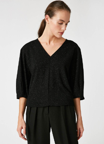 Черный демисезонный футболка пуловер KOTON