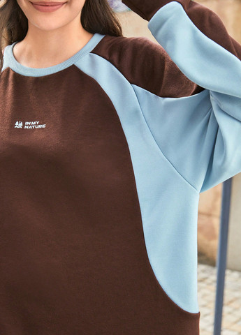 Комбінований світшот SHEIN напис без декору (332389113)