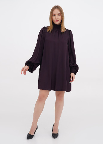Темно-фиолетовое кэжуал платье а-силуэт H&M однотонное