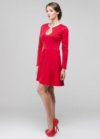 Красное кэжуал платье клеш George Krutienko однотонное