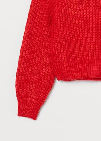 Красный демисезонный джемпер с открытыми плечами H&M