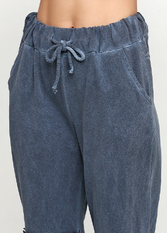 Синие спортивные демисезонные прямые брюки Made in Italy