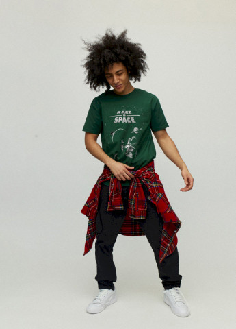 Темно-зеленая футболка мужская YAPPI