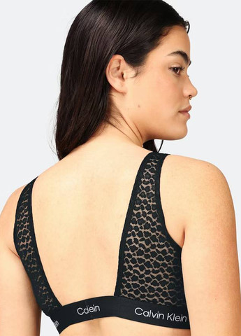 Чёрный бралетт бюстгальтер Calvin Klein без косточек трикотаж, хлопок