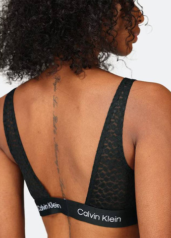 Чёрный бралетт бюстгальтер Calvin Klein без косточек трикотаж, хлопок